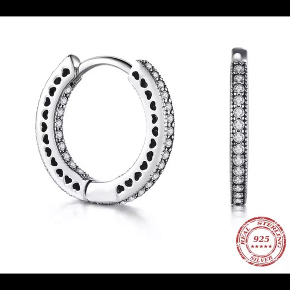 925 Sterling Silver Inside Out Diamond Earrings